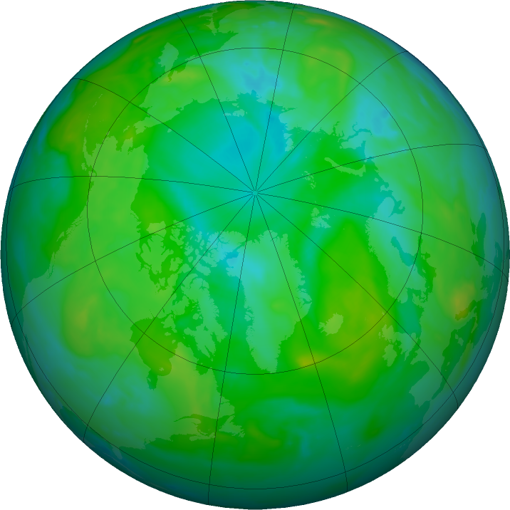 Arctic ozone map for 18 July 2020